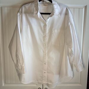 Terra & Sky Women’s White Button-Down Shirt – Size 1X (16W–18W)